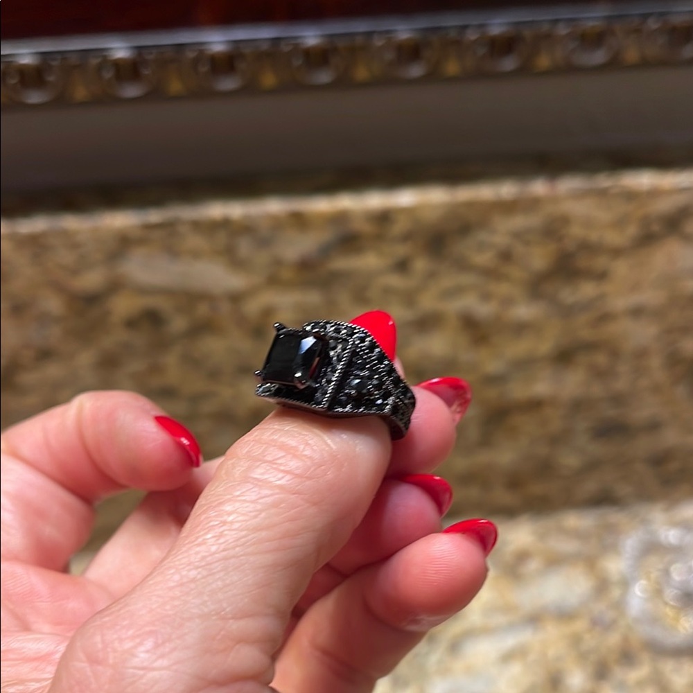 Black Statement Ring - image 4